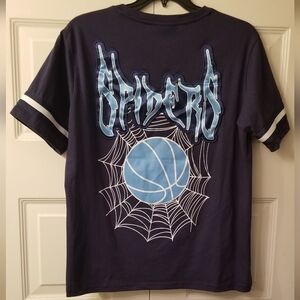 Rebel Vengeance Men's Spiders Basketball T-Shirt Blue Size XL Very Cool EUC!